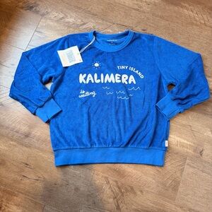 10Y Tiny Cottons Tiny Island Blue Kids Sweatshirt